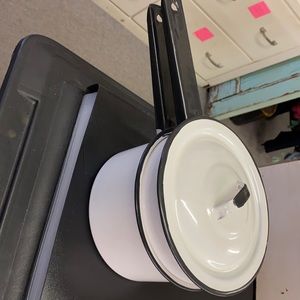 White double boiler pan